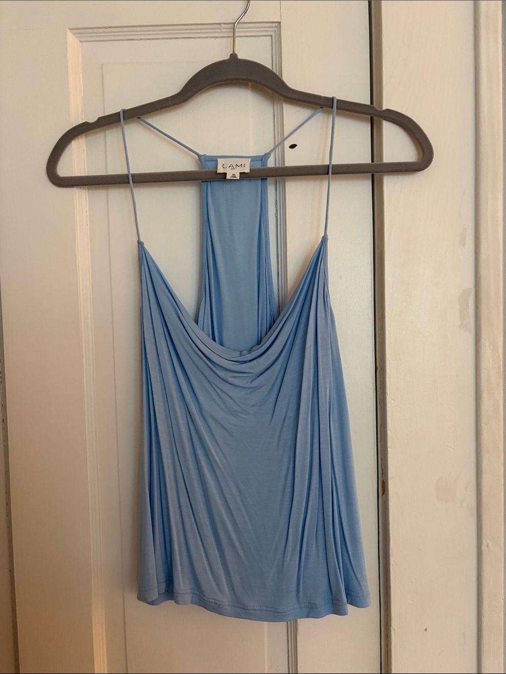 Cami NYC Sky Blue Draped Cowl Neck Camisole